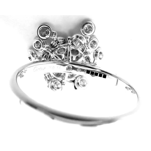 Metal Cartier Diamond White Gold Diamant Leger De Ring, Size 7.5 For Sale - Image 7 of 9