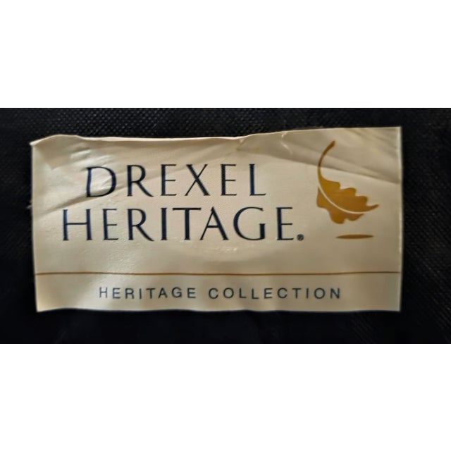 Wood Beautiful Pair of Drexel Heritage Slipper Chairs 1998 For Sale - Image 7 of 9