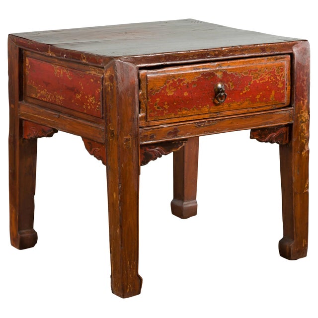 Chinese 19th Century Qing Dynasty Distressed Side Table with Cinnabar Underglaze For Sale - Image 13 of 13