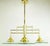 Mid-Century Modern Architectural Four-Light Brass and Glass Pendant Halogen Chandelier For Sale - Image 3 of 8