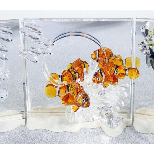 Swarovski crystal sculpture wonders of the sea, triptych. Austria, 2005-7 origin austria period 2005-7 brand swarovski...