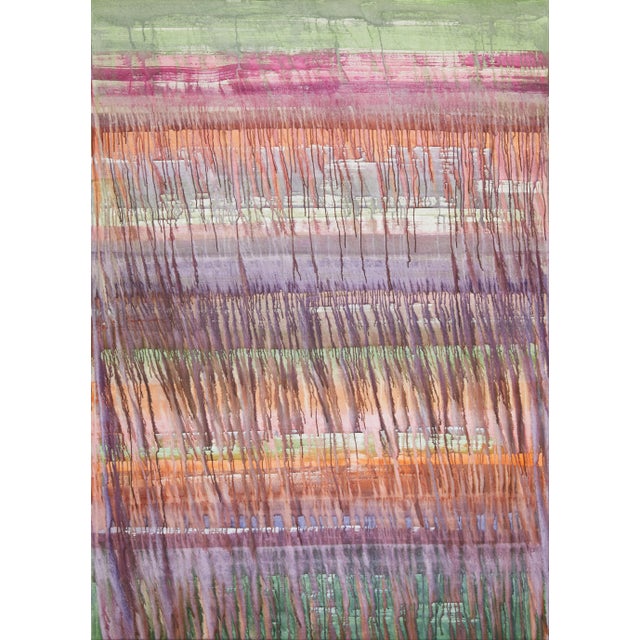 "Autumn / Green Magenta Orange Purple" - Large Abstract Acrylic Painting by Simon Findlay For Sale