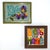 This pair of C.1970 framed needlepoints are like the mod version of the old fashioned samplers popular in the Victorian...