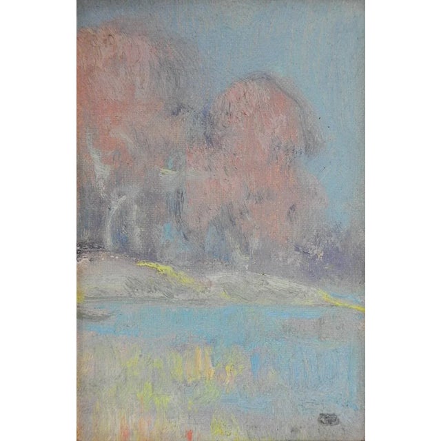 French Small Vintage 1933 Dawson Dawson Watson Impressionist Landscape Painting For Sale - Image 3 of 5