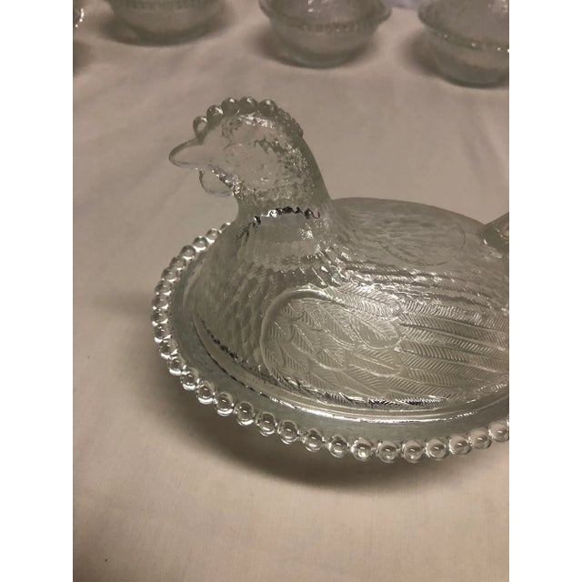American Vintage 1980s Glass Chicken Figure Bowl or Candy Dish For Sale - Image 3 of 12