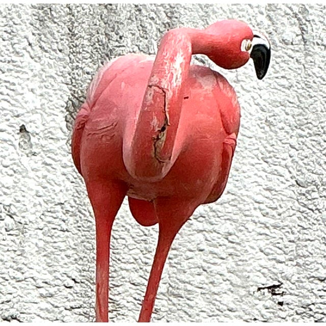 Vintage Mid-Century Modern Monumental Fiberglass Tall Flamingo For Sale - Image 4 of 6