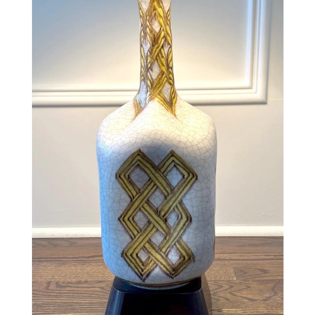 Guido Gambone Large Italian Vintage Guido Gambone Ceramic Table Lamp For Sale - Image 4 of 12