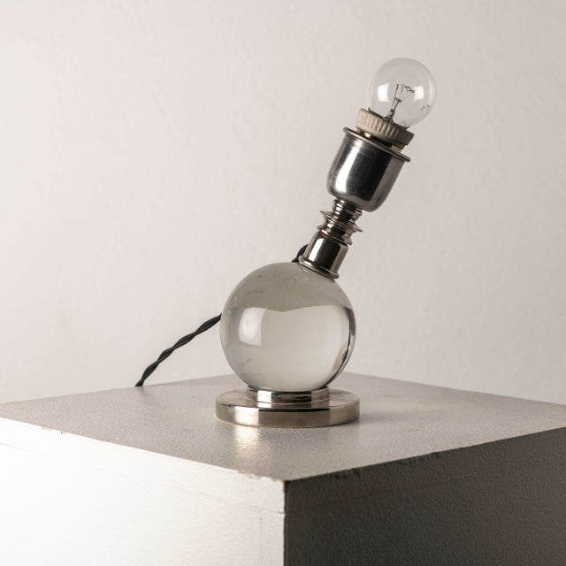 Model 7706 Adjustable Table Lamp by Jacques Adnet for Baccarat, 1930s For Sale - Image 3 of 10