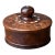 Vintage Round Wood Inlay Trinket Box For Sale