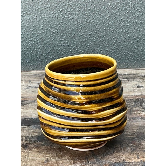 Vintage Original Studio Pottery Vase For Sale In West Palm - Image 6 of 12
