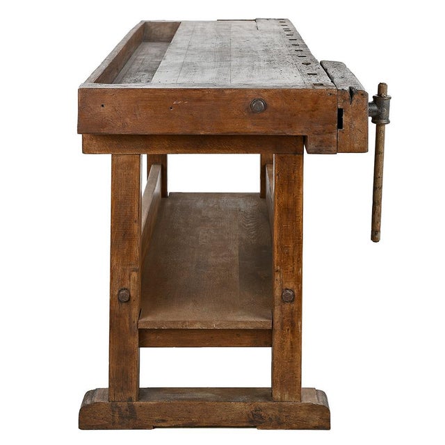 Artisanal Wooden Workshop Workbench For Sale - Image 3 of 10