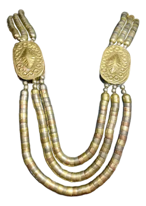 MCM Jewelry: Tribal Talismanic Necklace With Hollow Body Brass Hirz Pendants and Mixed Metal Beads From Kashmir, Northern India