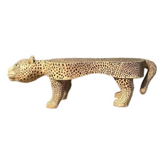 Sculptural Leopard Bench For Sale