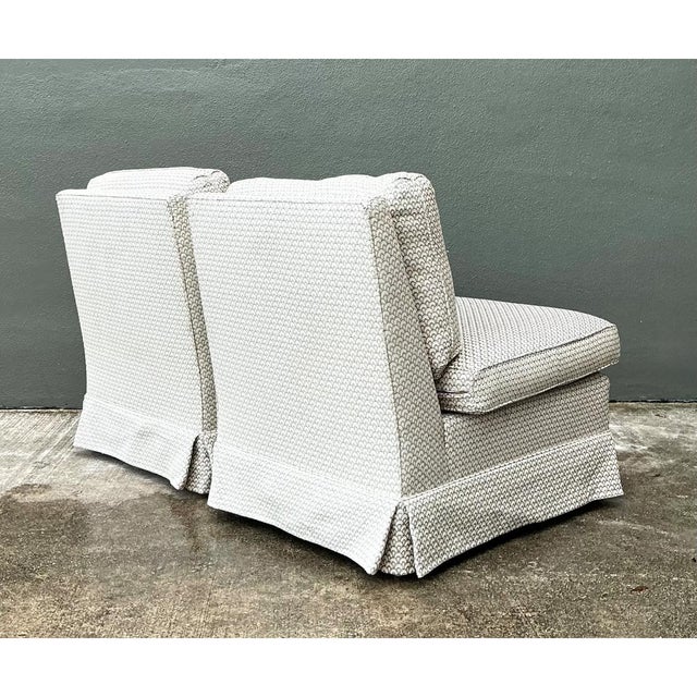 Vintage Upholstered Slipper Chairs - Pair For Sale - Image 11 of 12