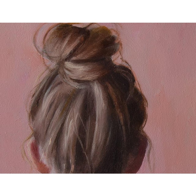 Contemporary Rosy Reflection by Kelly Birkenruth | Oil on Panel Figure Portrait in Pink For Sale - Image 3 of 7