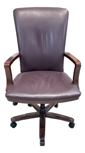 Late 20th Century Hancock & Moore Burgundy Leather Executive Swivel Desk Chair