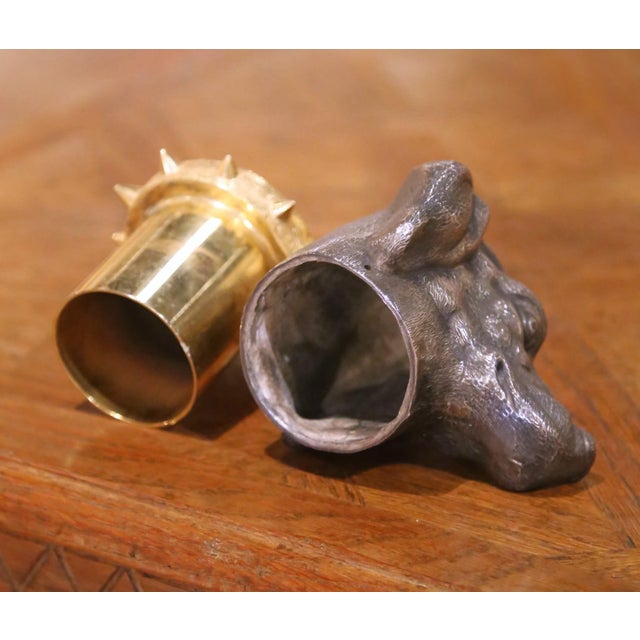 Metal Mid-Century French Dog Head Vide-Poche in the Manner of Maison Charles For Sale - Image 7 of 9