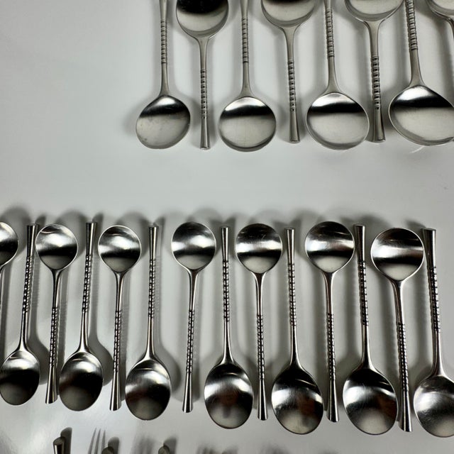 Mid Century Jens Quistgaard Dansk Jette Flatware 79 Piece Place Setting For Sale In New York - Image 6 of 6