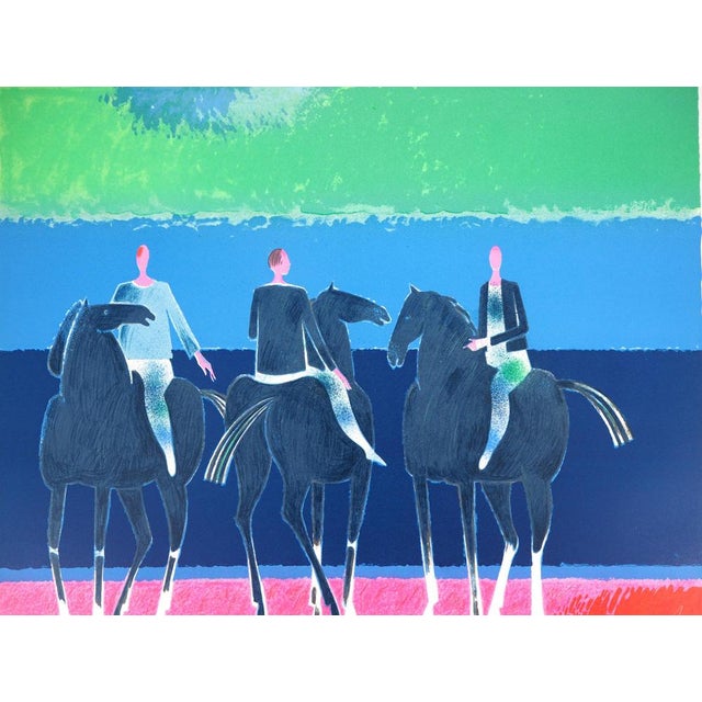 Albert Zavaro (1925-2022) The Trio of Horsemen Original color lithograph Signed in pencil Limited edition of 170 (the...