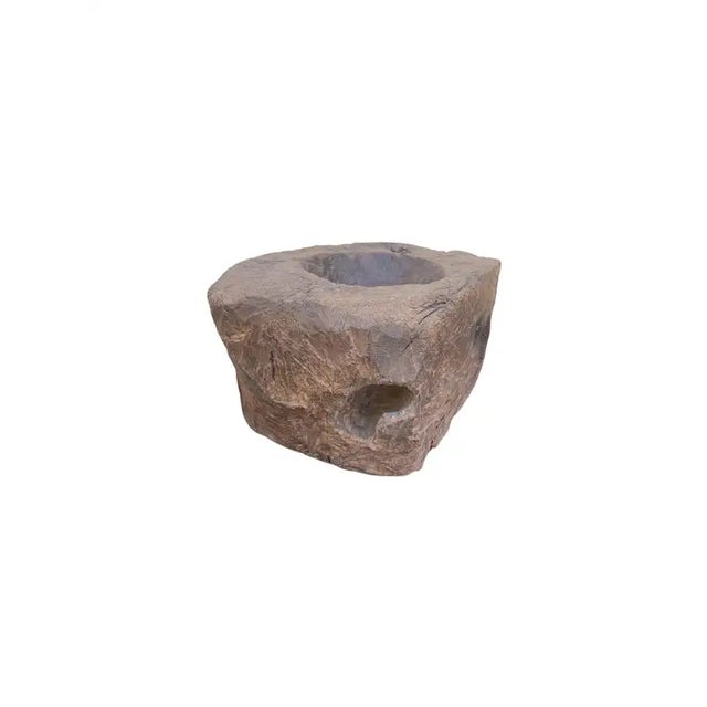 Solid Teak Granary Mortar From Java, Indonesia, C. 1950 For Sale - Image 4 of 6