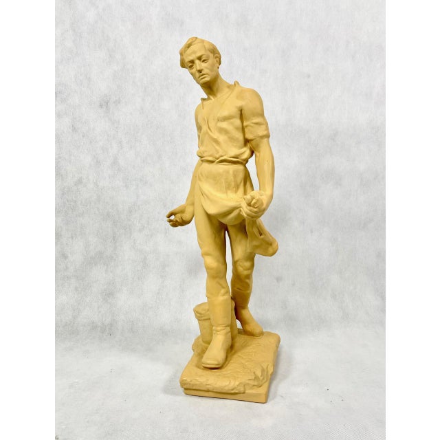1950s Large Socialist Realist Style Ceramic Sculpture of Sower, Czechoslovakia, Late 1940s For Sale - Image 5 of 14