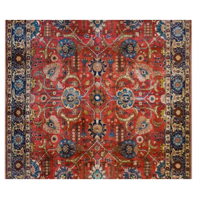 Outstanding early 20th century Persian Tabriz rug with an all-over large-scale mirror floral trellis pattern woven in...