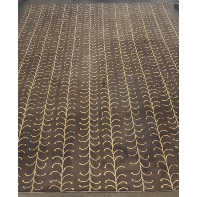 Brown Oversize Tibetan Vine Motif Rug no. j5179 For Sale - Image 8 of 13
