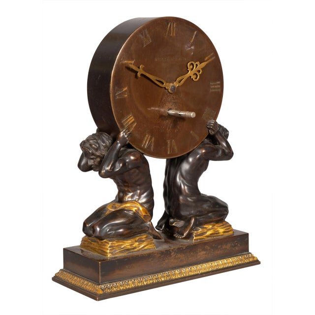 Early 20th Century Sterling Bronze Company Mantle Clock For Sale - Image 5 of 12
