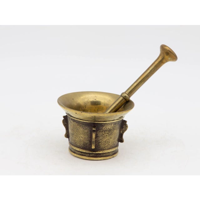 Antique Vintage Brass Mortar and Pestle For Sale - Image 4 of 8