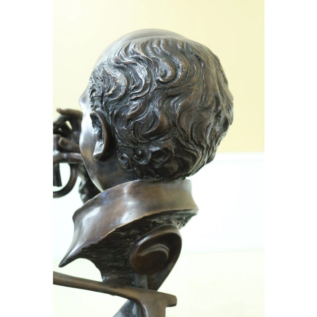 Metal Signature Statuary A6862 Bronze Trumpet Player Sculpture For Sale - Image 7 of 9
