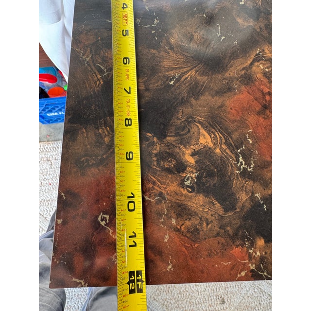 Mid-Century Modern Faux Burl Wood Milo Baughman Style Column Pedestal Display Stand Plinth For Sale - Image 11 of 11