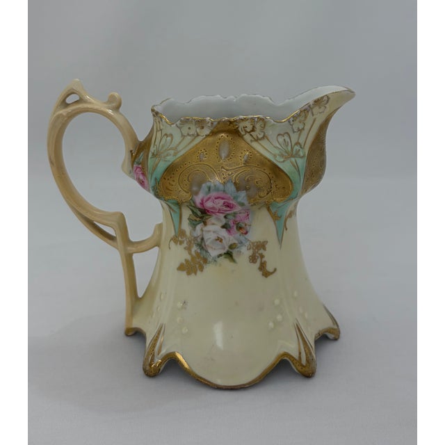 Antique r.s. Prussia Porcelain Tea Set – Roses, Turquoise Jewels & Heavy Gilt For Sale - Image 15 of 17
