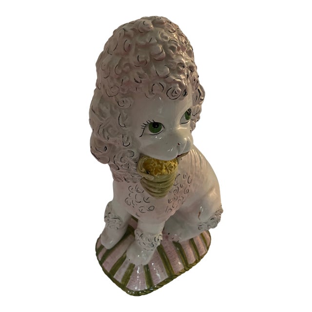 Ceramic Pink Pooosle Statue Made in Italy For Sale