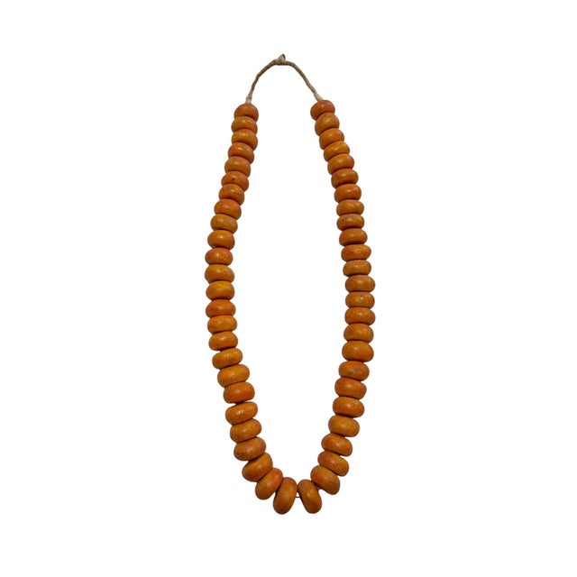 Vintage African Necklace/ Currency 50 Amber Beads Nigeria For Sale - Image 4 of 7