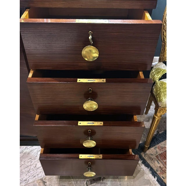 Brown Mid 20th Century Art Deco Italian Sapele Wood Sideboard For Sale - Image 8 of 18