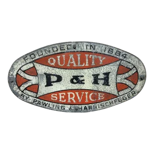 Circa 1910-1920 Pawling & Harnischfeger, P & H, Quality Service Metal Sign