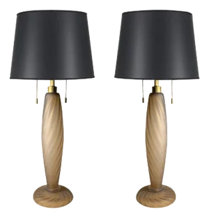 Pair of Italian Murano Glass Ondoso Lamps by Donghia