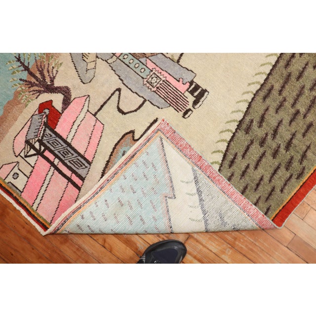 Early 20th Century Signed Samarkand Khotan Pictorial Rug - 5'8" x 8'8" For Sale - Image 4 of 18