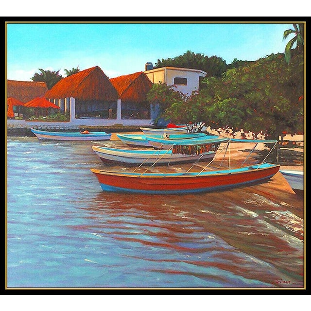 Message us to inquire about custom framing options! (Included for free with every purchase) The artwork here, "Palapas in...