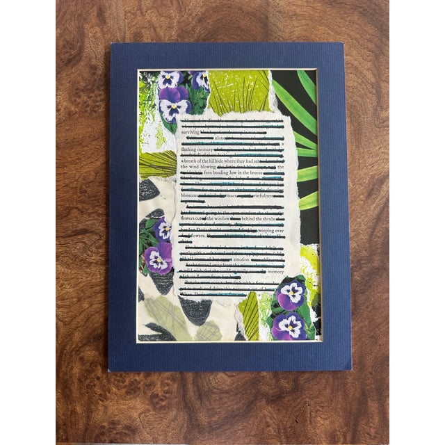 A richly layered celebration of flowers, memory, and the written word, this original mixed-media collage combines vivid...