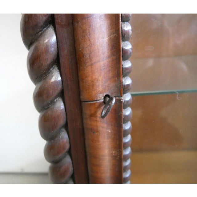 Small Antique Mahogany Display Cabinet For Sale - Image 12 of 18