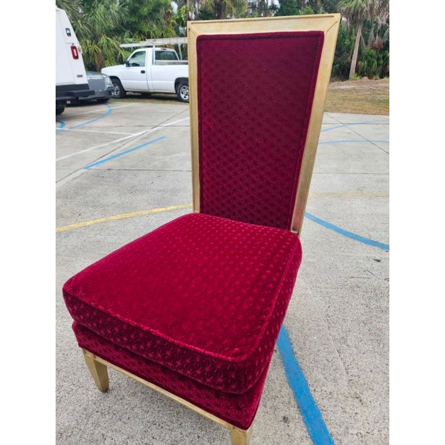 Henredon Vintage Henredon Schoonbeck High Point Oversized Goose Down Stuffed ~ Embossed Velvet High Back Occasional Chair For Sale - Image 4 of 10
