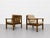 Pair - Mid Century Modern Lounge Chairs | Solid Wood Frame Armchairs | Vintage Upholstered Walnut Chairs, C. 1960’s For Sale - Image 4 of 13