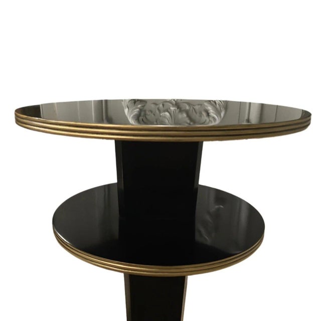 Pair of elegant two-tier accent tables from the Ferguson Collection by Chaddock, combining sculptural form with refined...