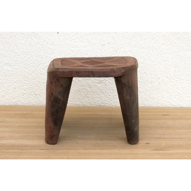 Brown Rustic Charm Nupe Carved Stool For Sale - Image 8 of 9