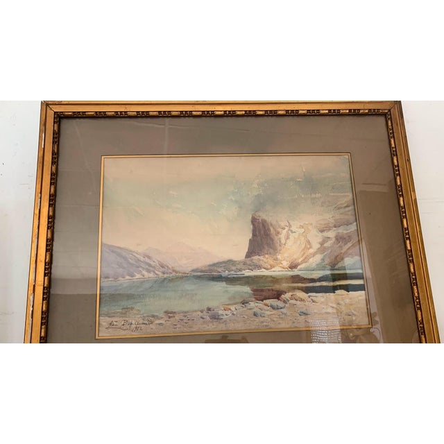 Mountain Landscape, 20th Century, Gouache, Framed For Sale - Image 7 of 12