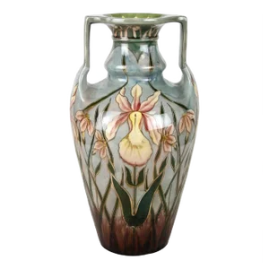 Art Nouveau Majolica Vase by Gerbing & Stephan, Bohemia, 1910s