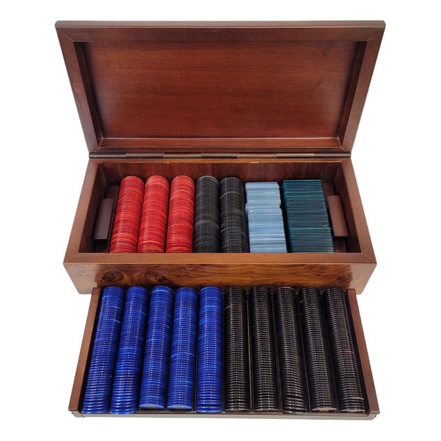 Box of Playing Chips in Acrylic Glass from Dal Negro, Italy, 1980s, Set of 173 For Sale