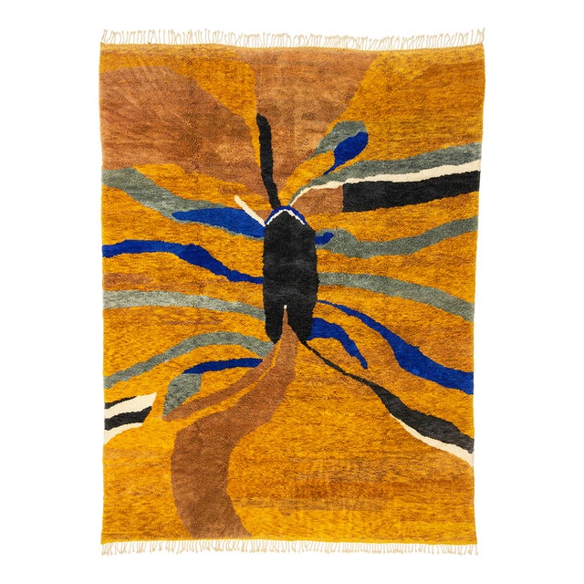 Striking Hand-Knotted Wool Rug by Azele Studio For Sale