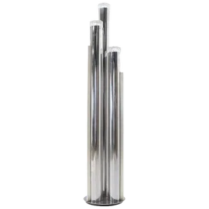 Chrome Triple Candle Shape Cylinder Base Glass Prisms Floor Lamp